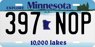 MN license plate 397NOP