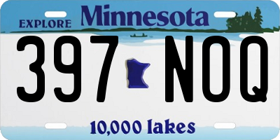 MN license plate 397NOQ