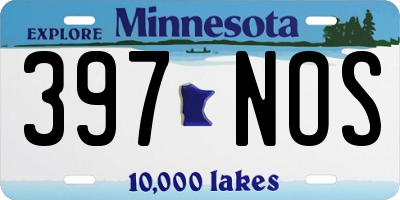 MN license plate 397NOS