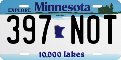 MN license plate 397NOT