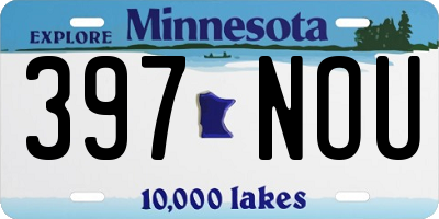 MN license plate 397NOU