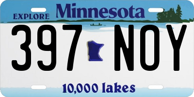 MN license plate 397NOY