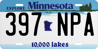 MN license plate 397NPA