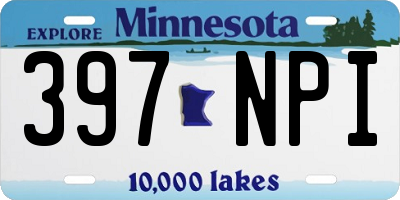 MN license plate 397NPI