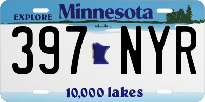 MN license plate 397NYR