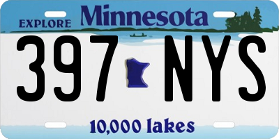 MN license plate 397NYS