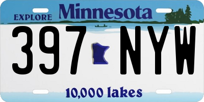MN license plate 397NYW