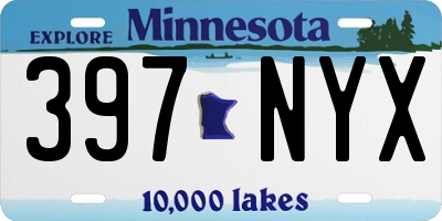 MN license plate 397NYX