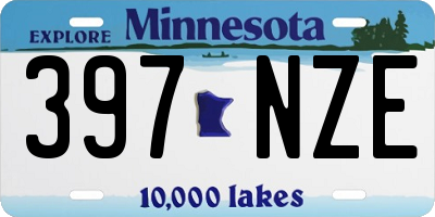 MN license plate 397NZE