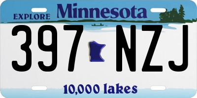 MN license plate 397NZJ