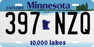 MN license plate 397NZQ