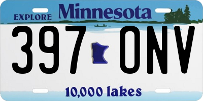 MN license plate 397ONV