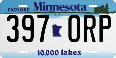MN license plate 397ORP