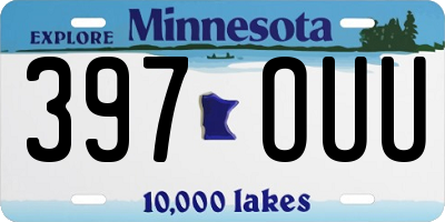 MN license plate 397OUU