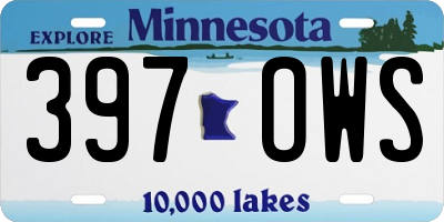 MN license plate 397OWS