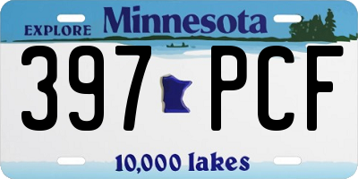 MN license plate 397PCF