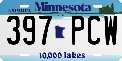 MN license plate 397PCW