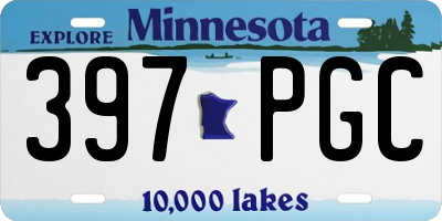 MN license plate 397PGC
