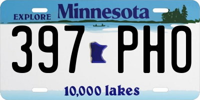 MN license plate 397PHO