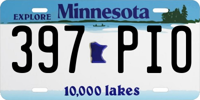 MN license plate 397PIO