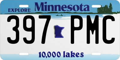 MN license plate 397PMC