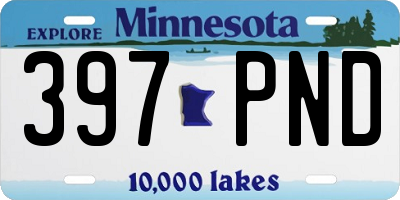 MN license plate 397PND