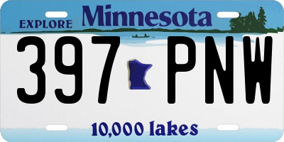 MN license plate 397PNW