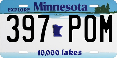 MN license plate 397POM