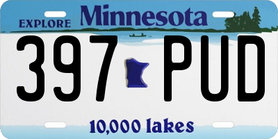 MN license plate 397PUD