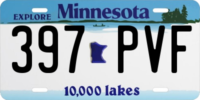 MN license plate 397PVF