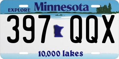 MN license plate 397QQX