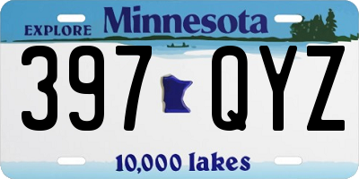 MN license plate 397QYZ