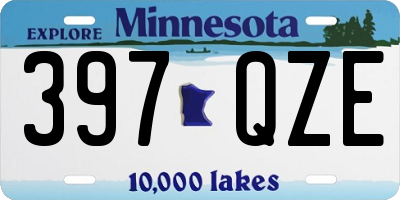 MN license plate 397QZE