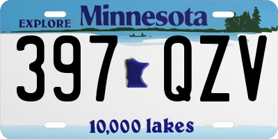 MN license plate 397QZV
