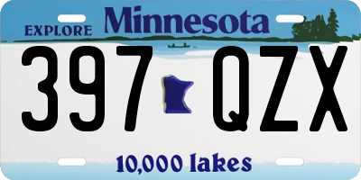 MN license plate 397QZX