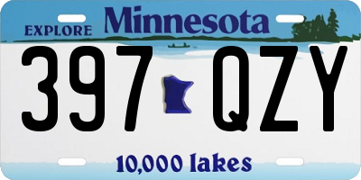MN license plate 397QZY