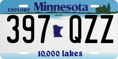 MN license plate 397QZZ