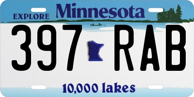 MN license plate 397RAB