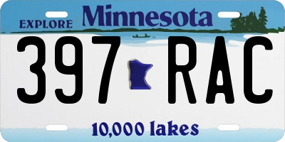MN license plate 397RAC
