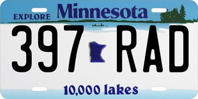 MN license plate 397RAD