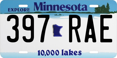 MN license plate 397RAE
