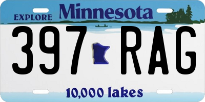 MN license plate 397RAG