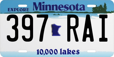 MN license plate 397RAI
