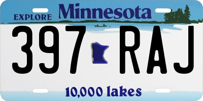 MN license plate 397RAJ