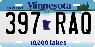 MN license plate 397RAQ