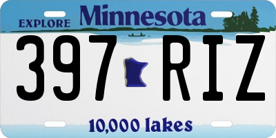MN license plate 397RIZ