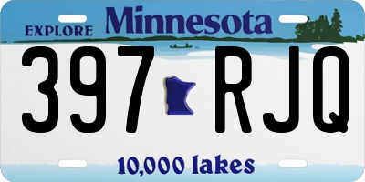 MN license plate 397RJQ