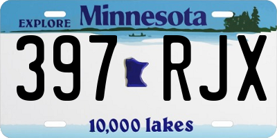 MN license plate 397RJX
