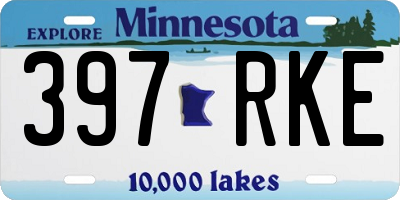 MN license plate 397RKE