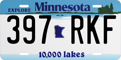 MN license plate 397RKF